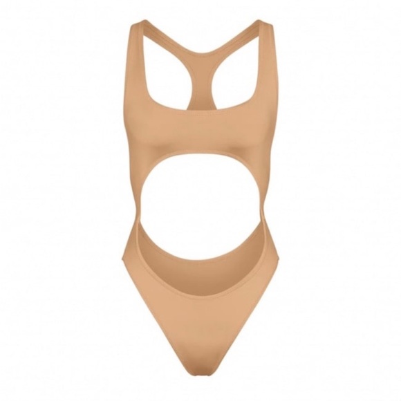 SKIMS Signature Swim Cut Out Monokini Ochre 2X NWT - Picture 1 of 7